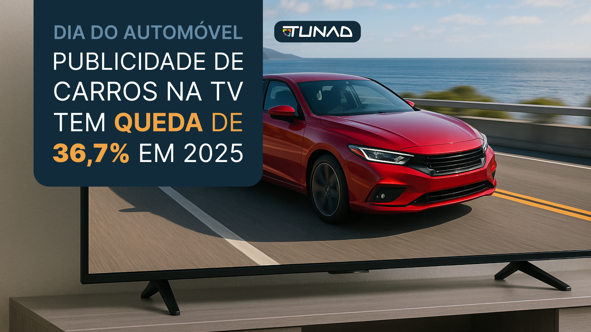 Publicidade de carros na TV tem queda de 36,7% em 2025